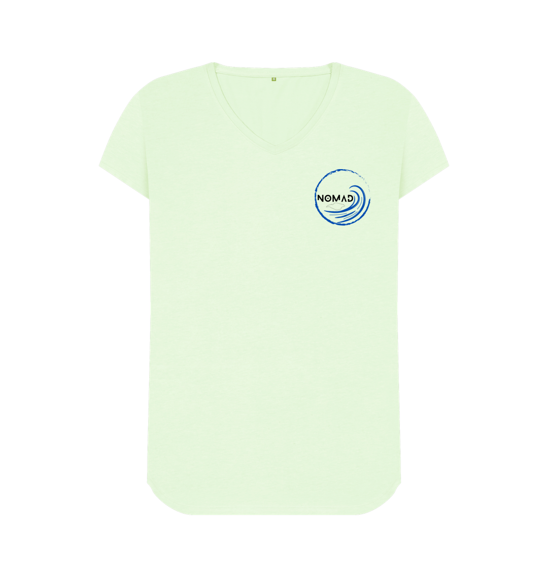 Pastel Green Nomad IOW V neck T shirt \"Hearty\"