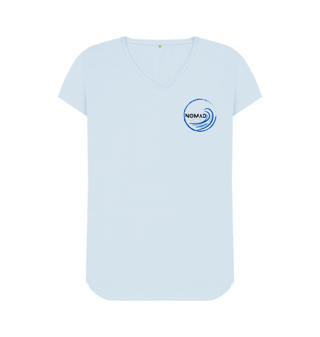 Sky Blue Nomad IOW V neck T shirt \"Hearty\"