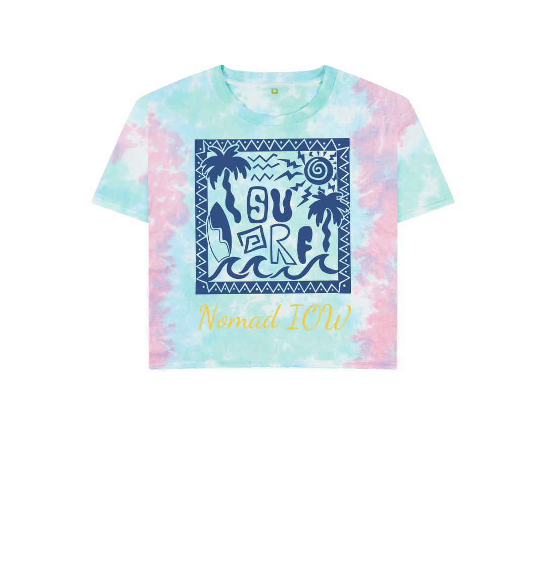 Pastel Tie Dye Nomad IOW Women's Boxy Tee \"Tiki Surfer\"