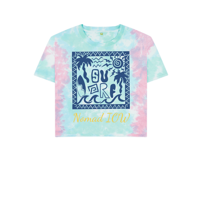 Pastel Tie Dye Nomad IOW Women's Boxy Tee \"Tiki Surfer\"