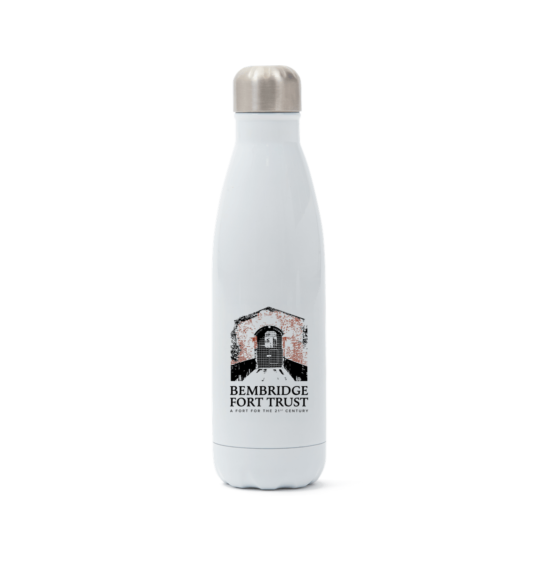 White Bembridge Fort Stainless steel double walled vacuum water bottle