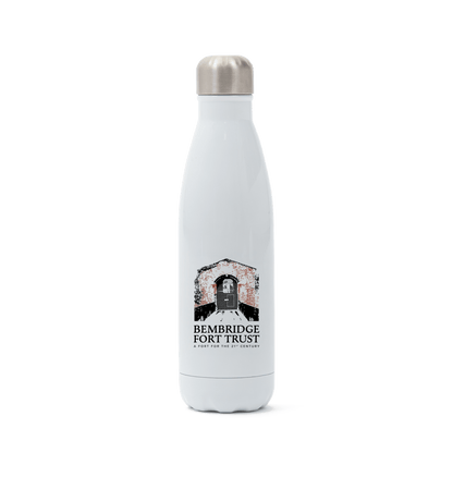 White Bembridge Fort Stainless steel double walled vacuum water bottle