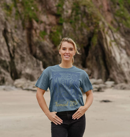 Nomad IOW Women's Boxy Tee "Tiki Surfer"