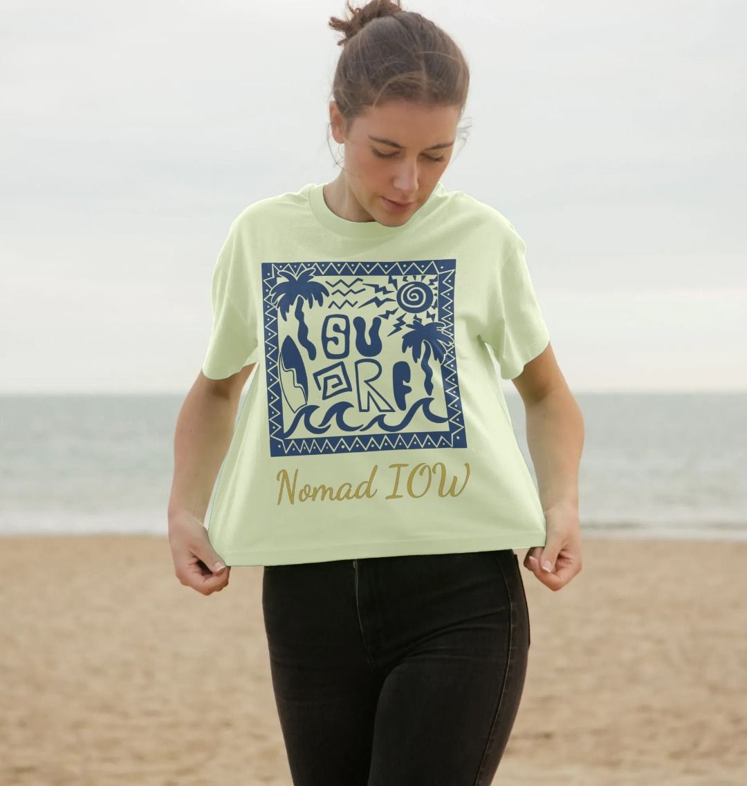 Nomad IOW Women's Boxy Tee "Tiki Surfer"