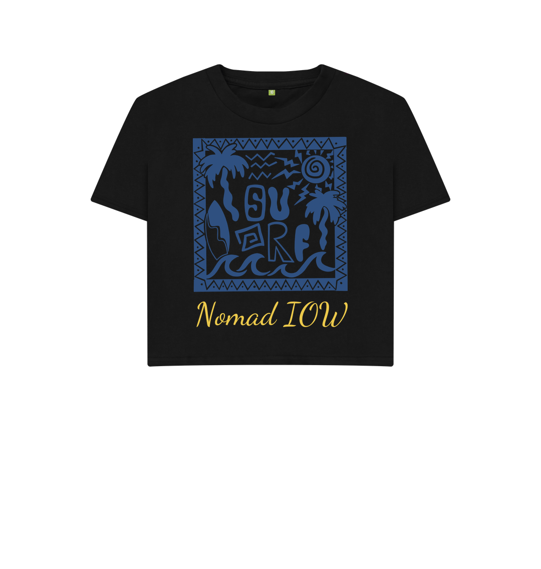 Black Nomad IOW Women's Boxy Tee \"Tiki Surfer\"